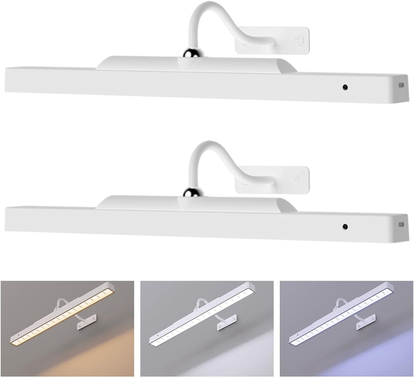 Art Light for Wall Picture, 6000mAh Rechargeable Wireless Wall Sconce,Battery Operated Remote Dimmable Lighting for Hallway Sconce(24 in, Antique Gold)