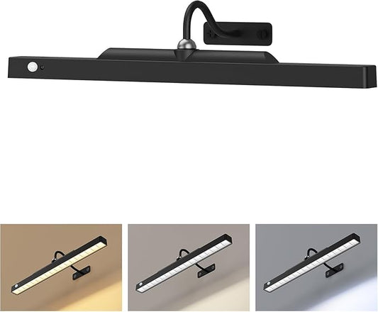 Picture Light for Wall Art Motion Sensor – 16'' Wireless and Dimmable Gallery Light, 5000mAh Rechargeable Remote Control Art Light Over Frame Paintings and Artworks