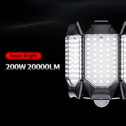 Motion Sensor Garage Light, 200W 20000LM E26/E27 Screw-in Motion Activated LED Ceiling Shop Light with Dusk to Dawn Sensor, Indoor Lighting for Basement, Barn, Attic, Warehouse