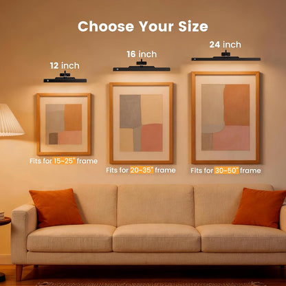 Picture Light for Wall Art Motion Sensor – 16'' Wireless and Dimmable Gallery Light, 5000mAh Rechargeable Remote Control Art Light Over Frame Paintings and Artworks