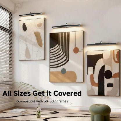 24 Inch Plastic Picture Light for Wall - Battery Operated Wireless Wall Sconce with Remote & Timer for Artwork, Portrait, Photo & Frame